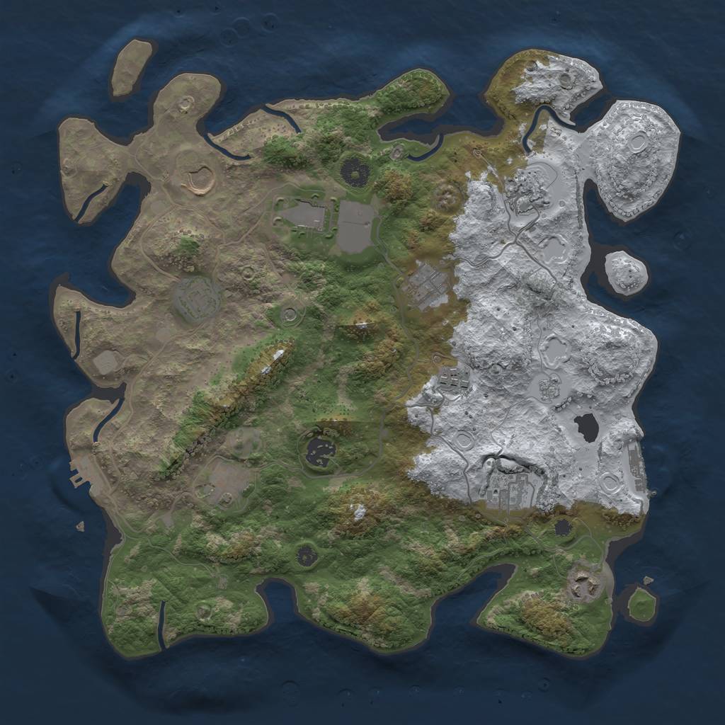 Rust Map: Procedural Map, Size: 3750, Seed: 1325733066, 19 Monuments