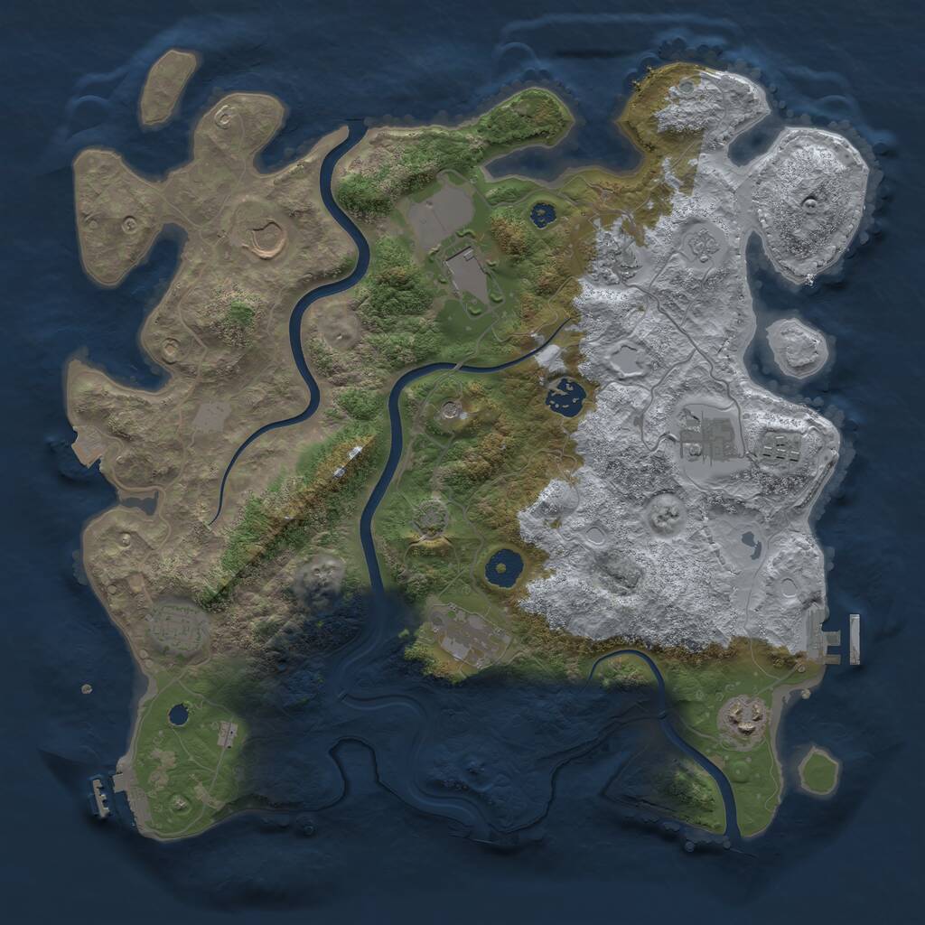 Rust Map: Procedural Map, Size: 3750, Seed: 1325733066, 15 Monuments