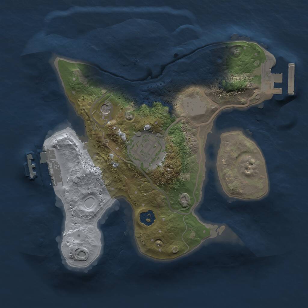 Rust Map: Procedural Map, Size: 2000, Seed: 7172121, 5 Monuments