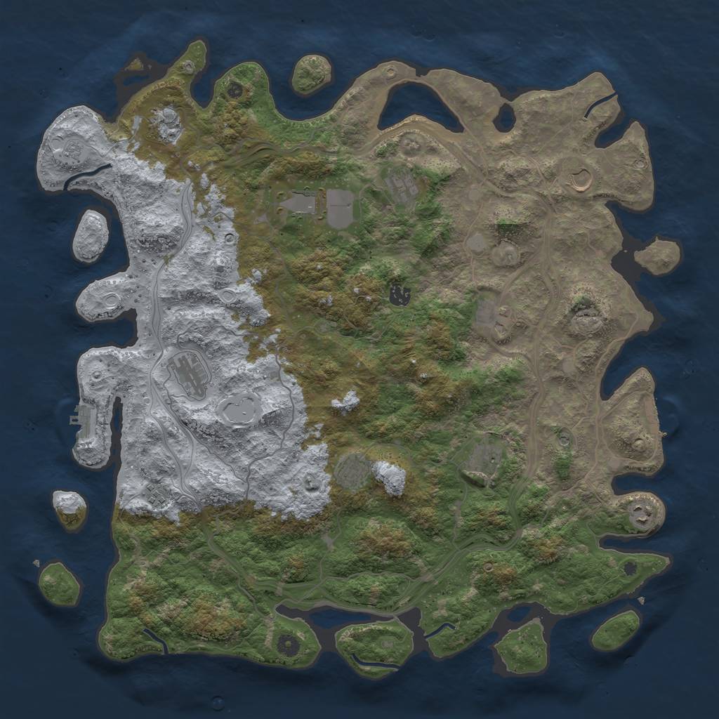 Rust Map: Procedural Map, Size: 4800, Seed: 25456258, 20 Monuments