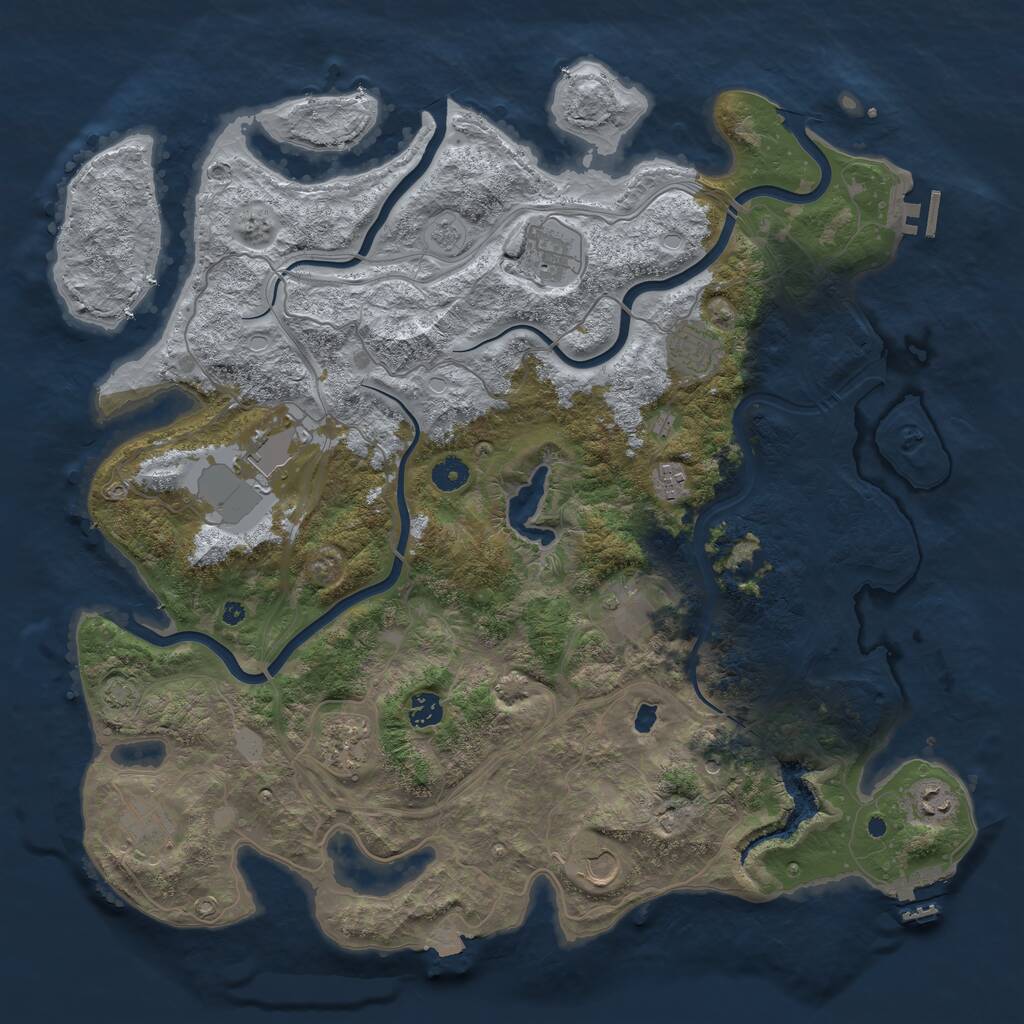 Rust Map: Procedural Map, Size: 4400, Seed: 1159599415, 16 Monuments