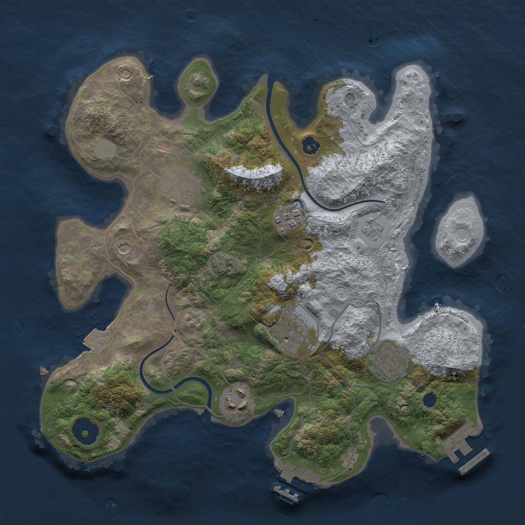 Rust Map: Procedural Map, Size: 3000, Seed: 500220, 11 Monuments
