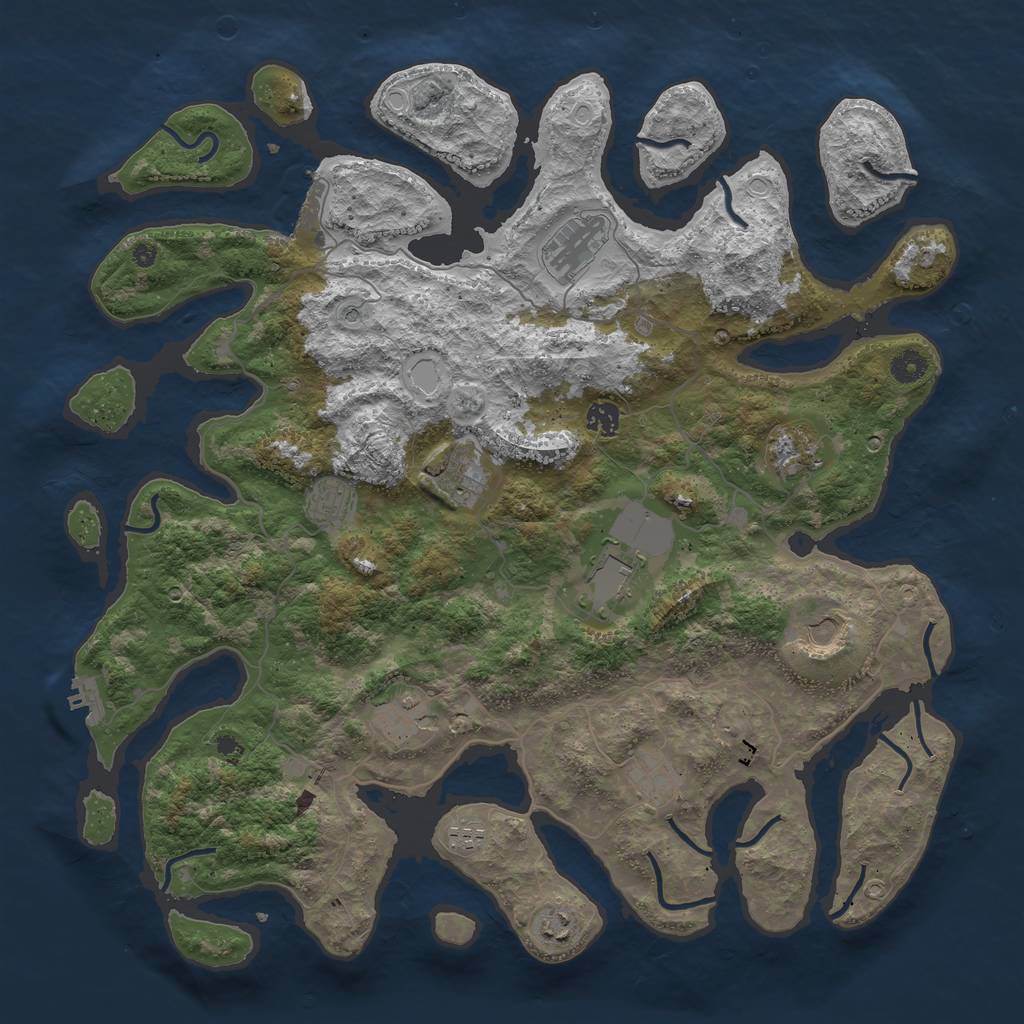 Rust Map: Procedural Map, Size: 4444, Seed: 56456346, 19 Monuments