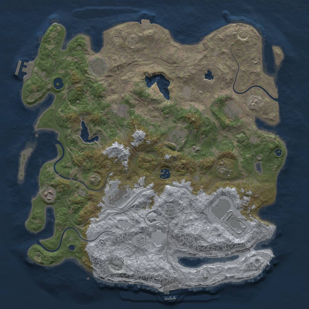 Rust Map: Procedural Map, Size: 4250, Seed: 1993725462, 16 Monuments