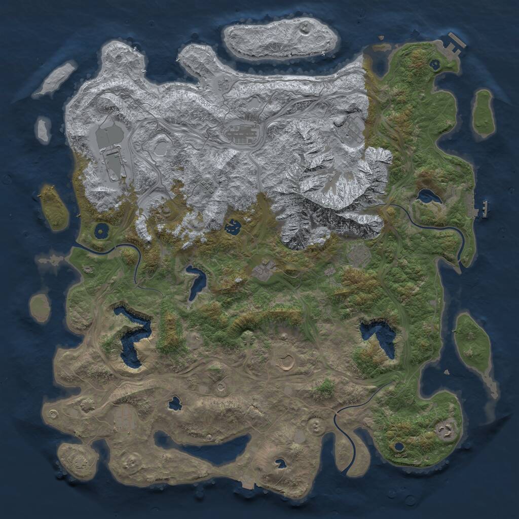 Rust Map: Procedural Map, Size: 5000, Seed: 18, 17 Monuments