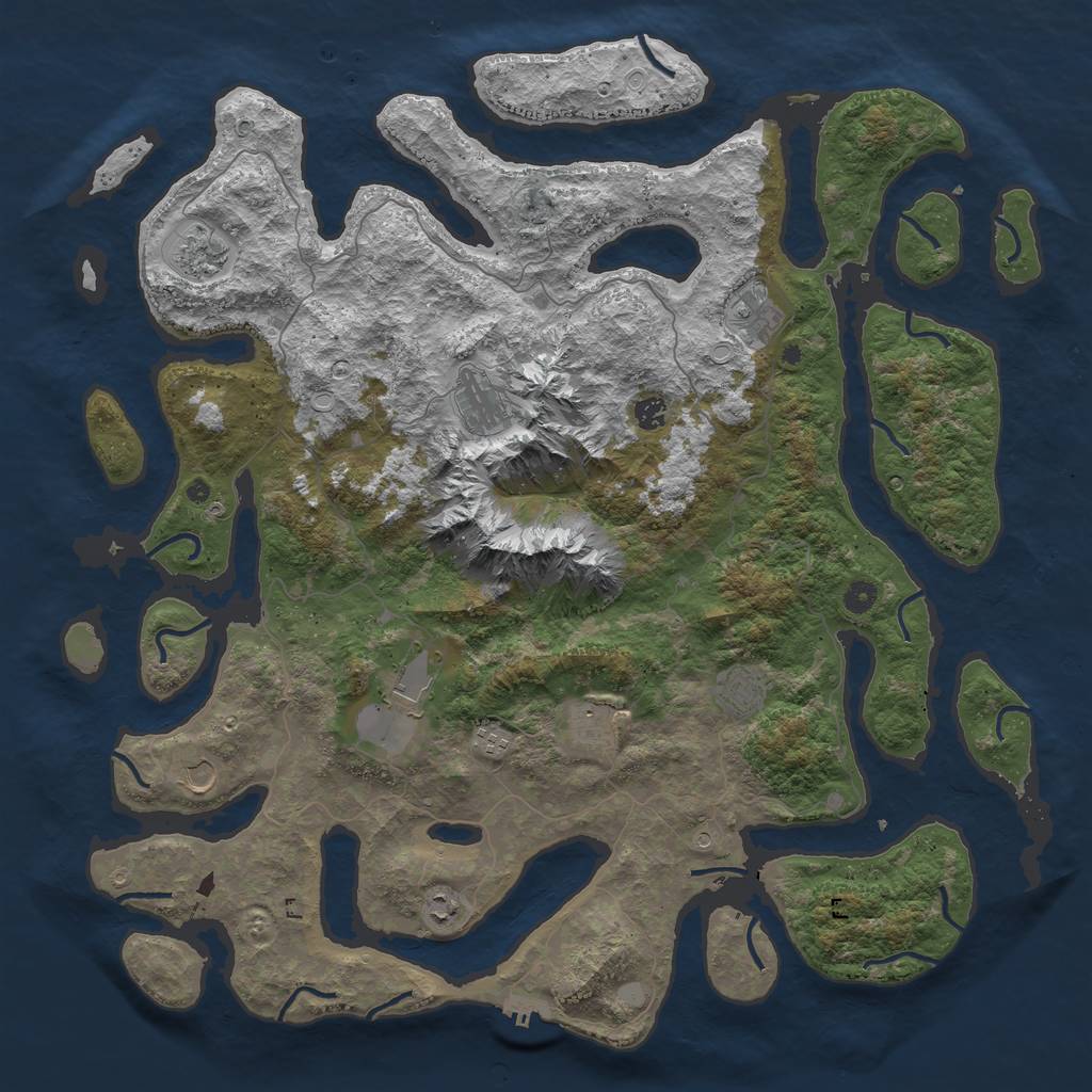 Rust Map: Procedural Map, Size: 5000, Seed: 18, 17 Monuments