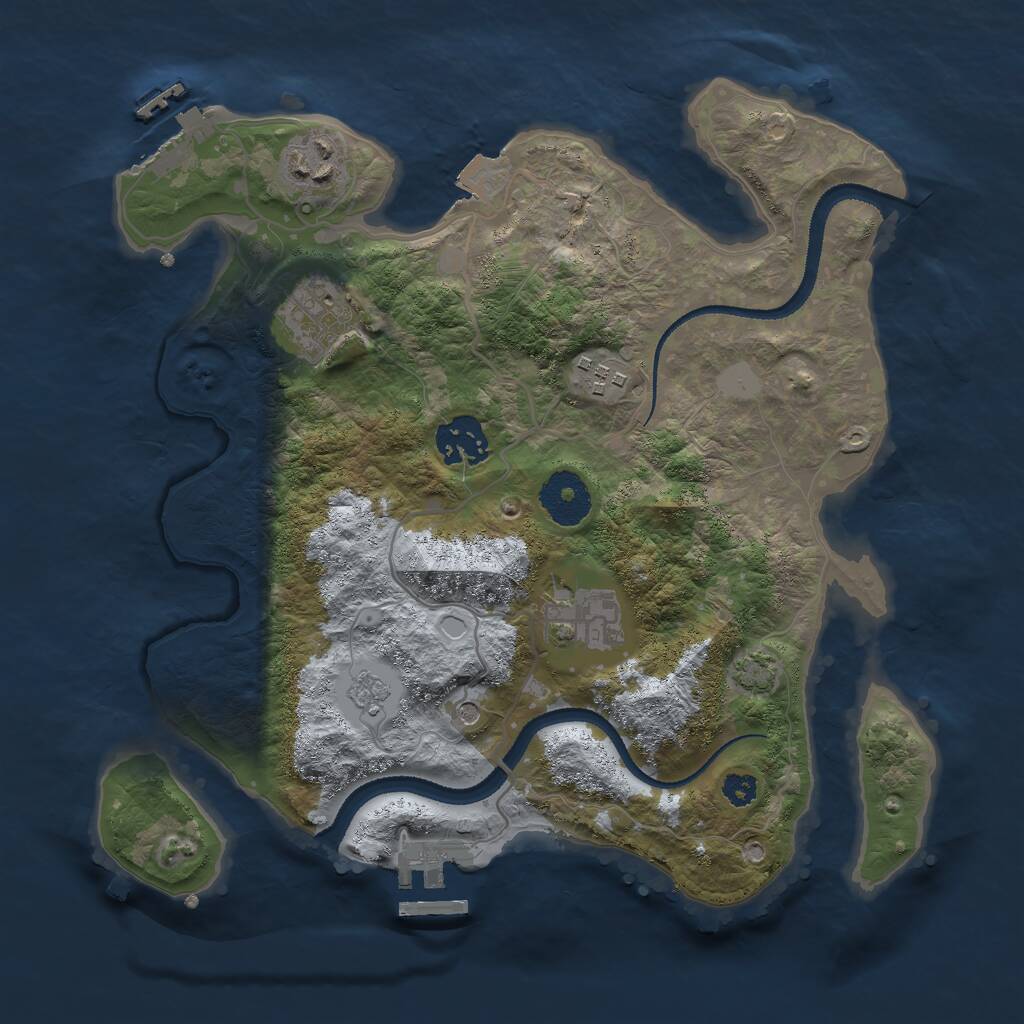 Rust Map: Procedural Map, Size: 3000, Seed: 918990777, 11 Monuments