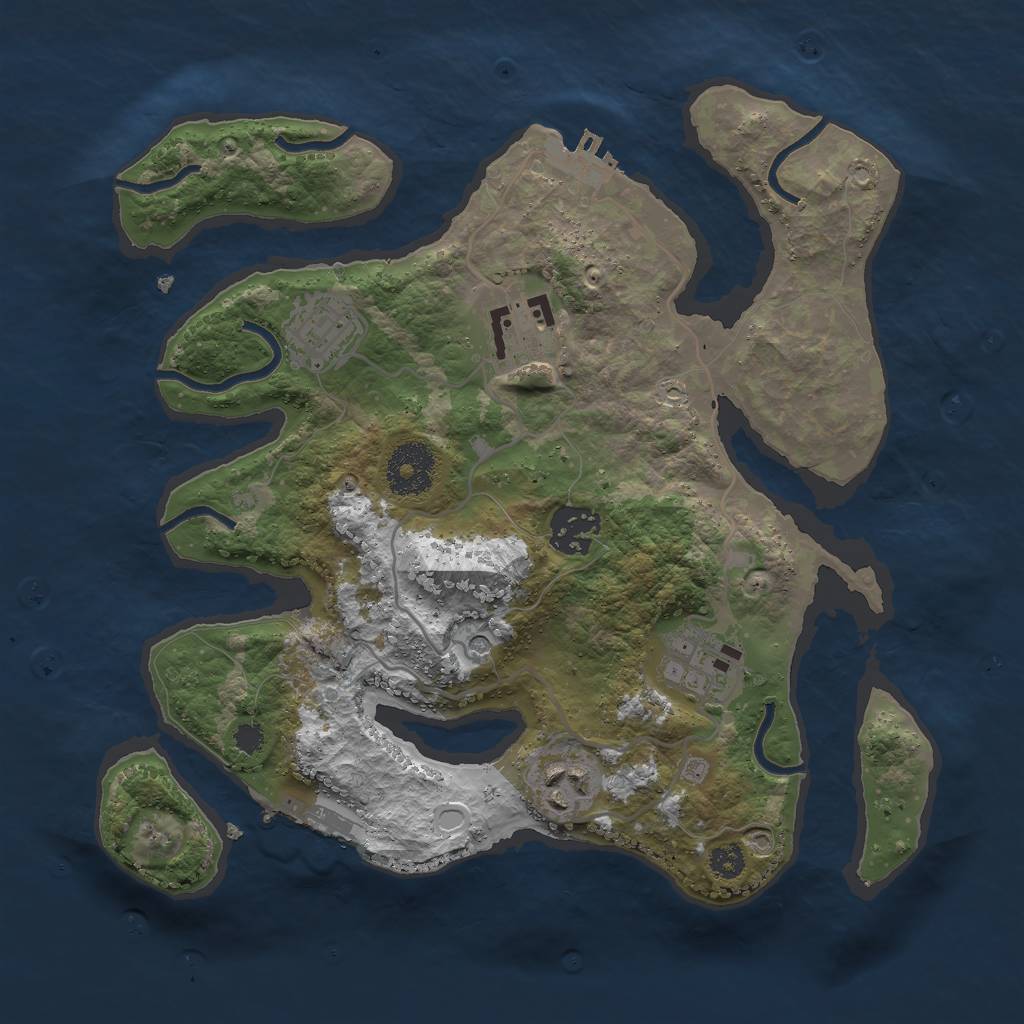 Rust Map: Procedural Map, Size: 3000, Seed: 918990777, 13 Monuments