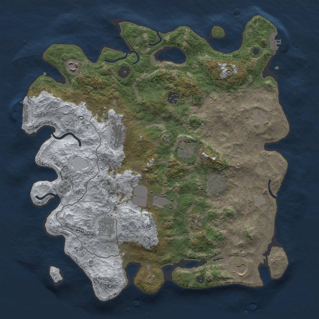 Rust Map: Procedural Map, Size: 4000, Seed: 4098, 20 Monuments