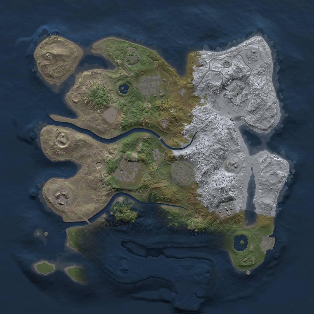 Rust Map: Procedural Map, Size: 3000, Seed: 1590849654, 11 Monuments