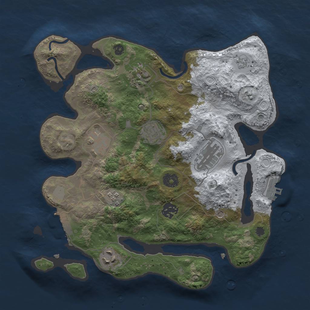 Rust Map: Procedural Map, Size: 3000, Seed: 1590849654, 16 Monuments