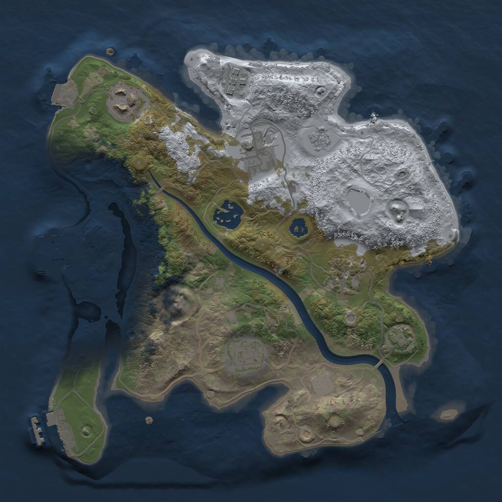 Rust Map: Procedural Map, Size: 2700, Seed: 1001309834, 11 Monuments