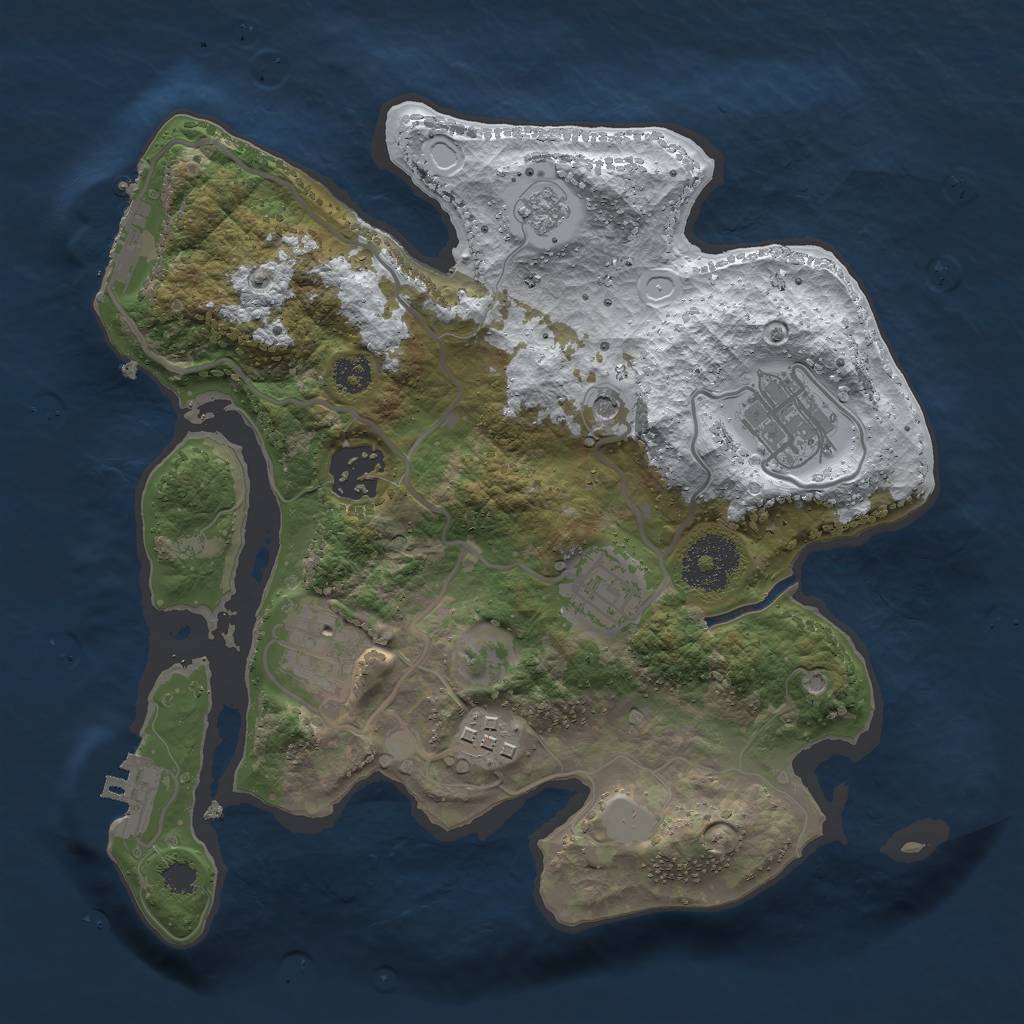 Rust Map: Procedural Map, Size: 2700, Seed: 1001309834, 14 Monuments