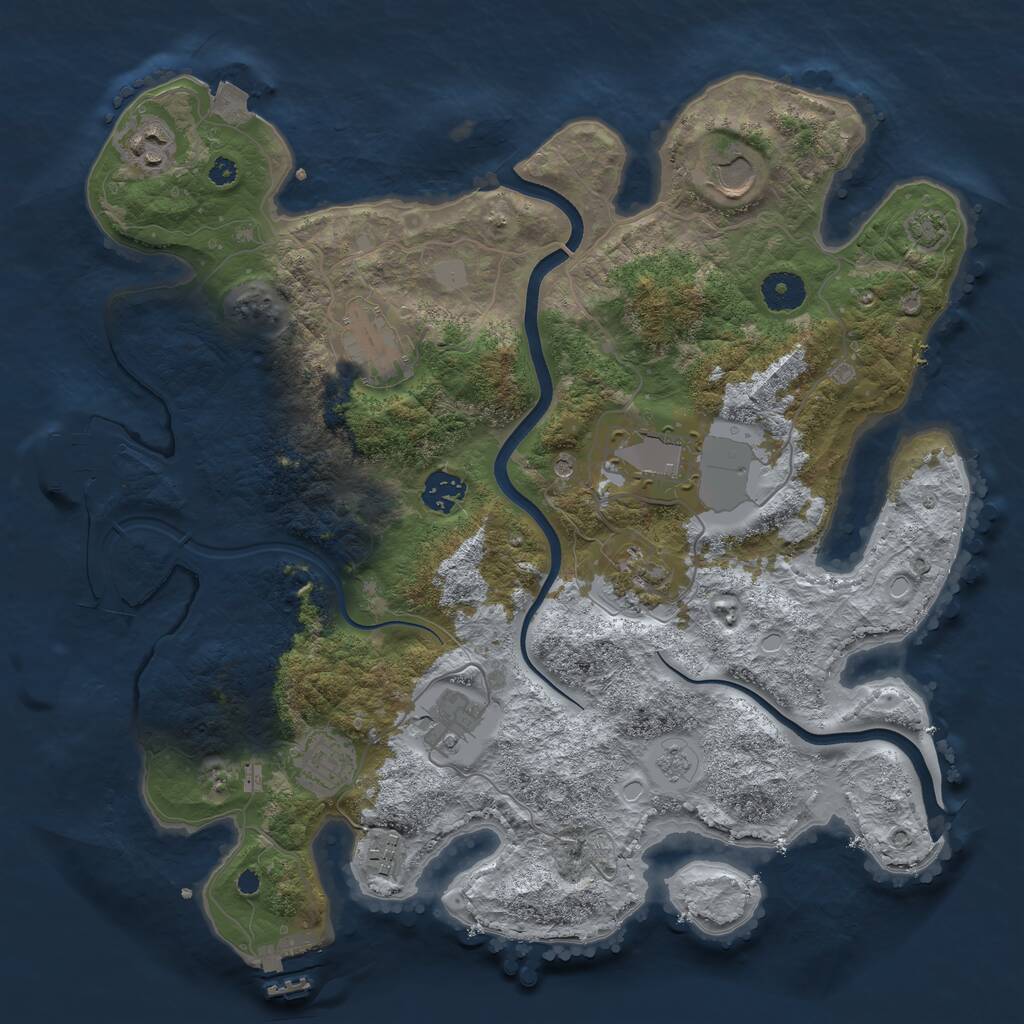 Rust Map: Procedural Map, Size: 3700, Seed: 437129320, 15 Monuments