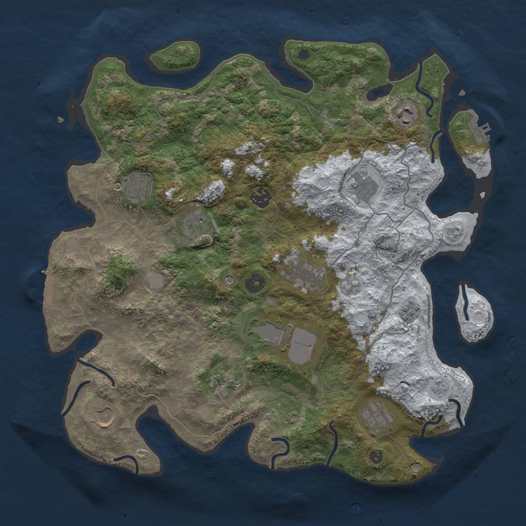 Rust Map: Procedural Map, Size: 4000, Seed: 1604293298, 20 Monuments