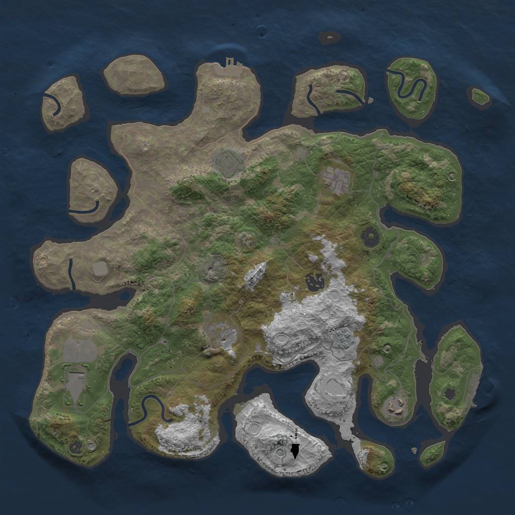 Rust Map: Procedural Map, Size: 4000, Seed: 1773672538, 15 Monuments