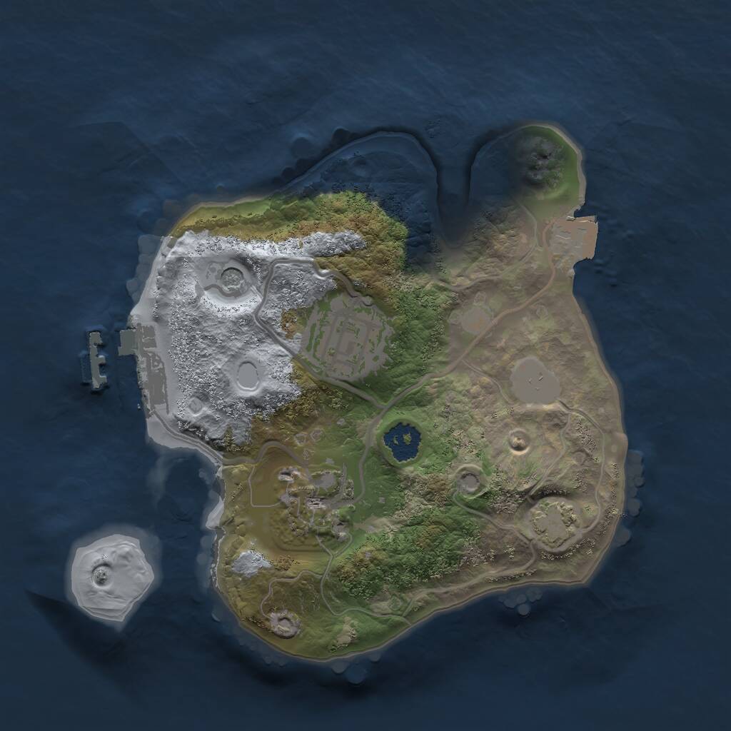 Rust Map: Procedural Map, Size: 2000, Seed: 1829727885, 6 Monuments