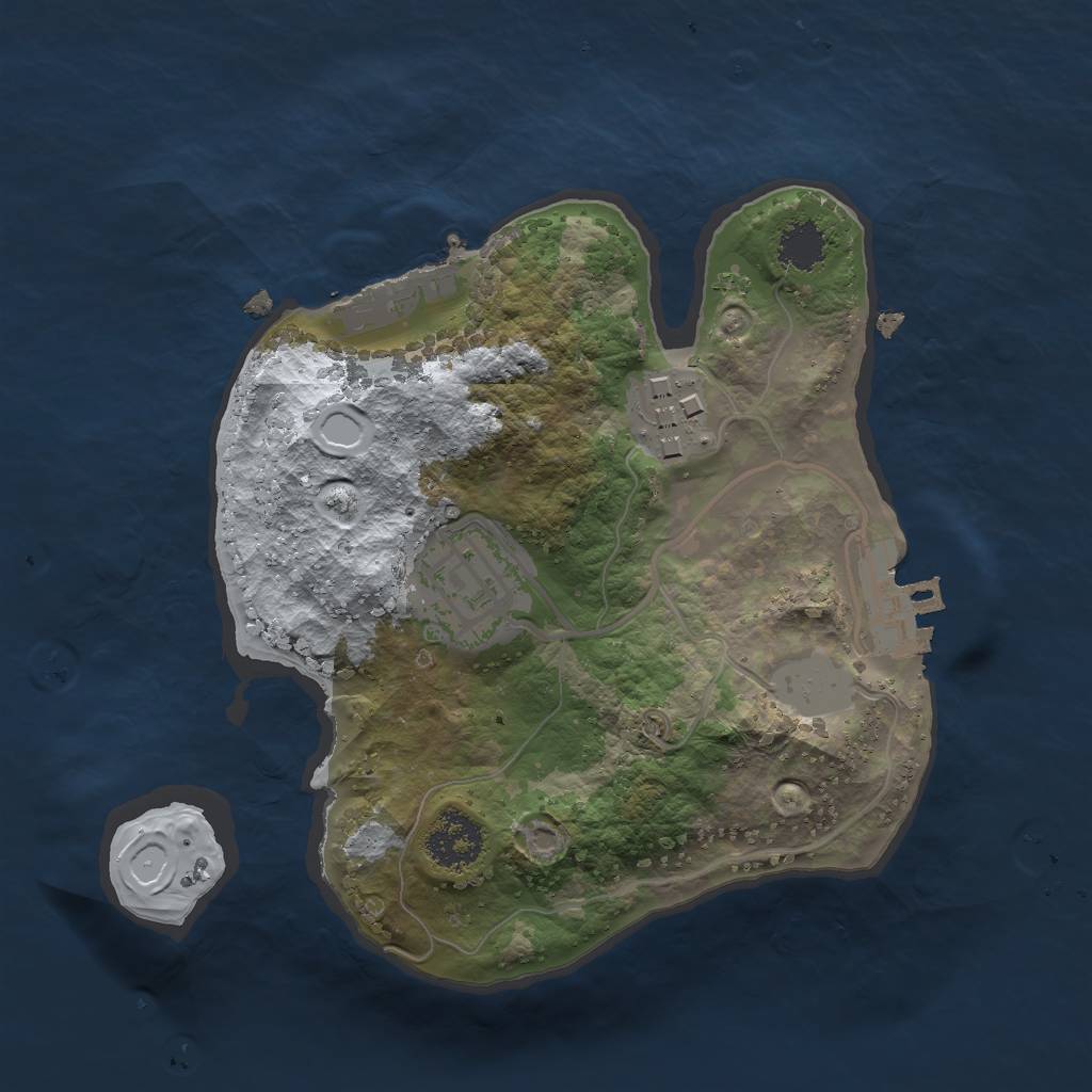 Rust Map: Procedural Map, Size: 2000, Seed: 1829727885, 9 Monuments