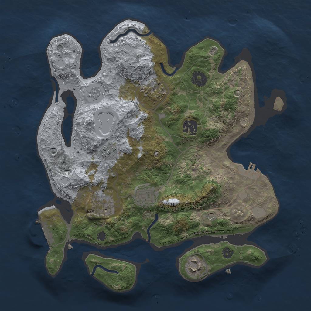 Rust Map: Procedural Map, Size: 3000, Seed: 1557, 15 Monuments