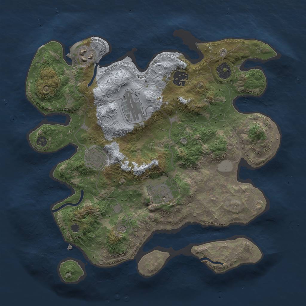 Rust Map: Procedural Map, Size: 3000, Seed: 130505, 11 Monuments