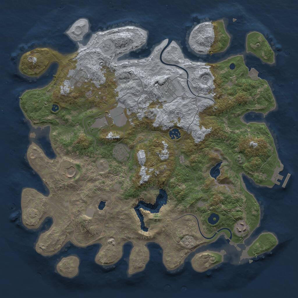 Rust Map: Procedural Map, Size: 4000, Seed: 1872948354, 13 Monuments