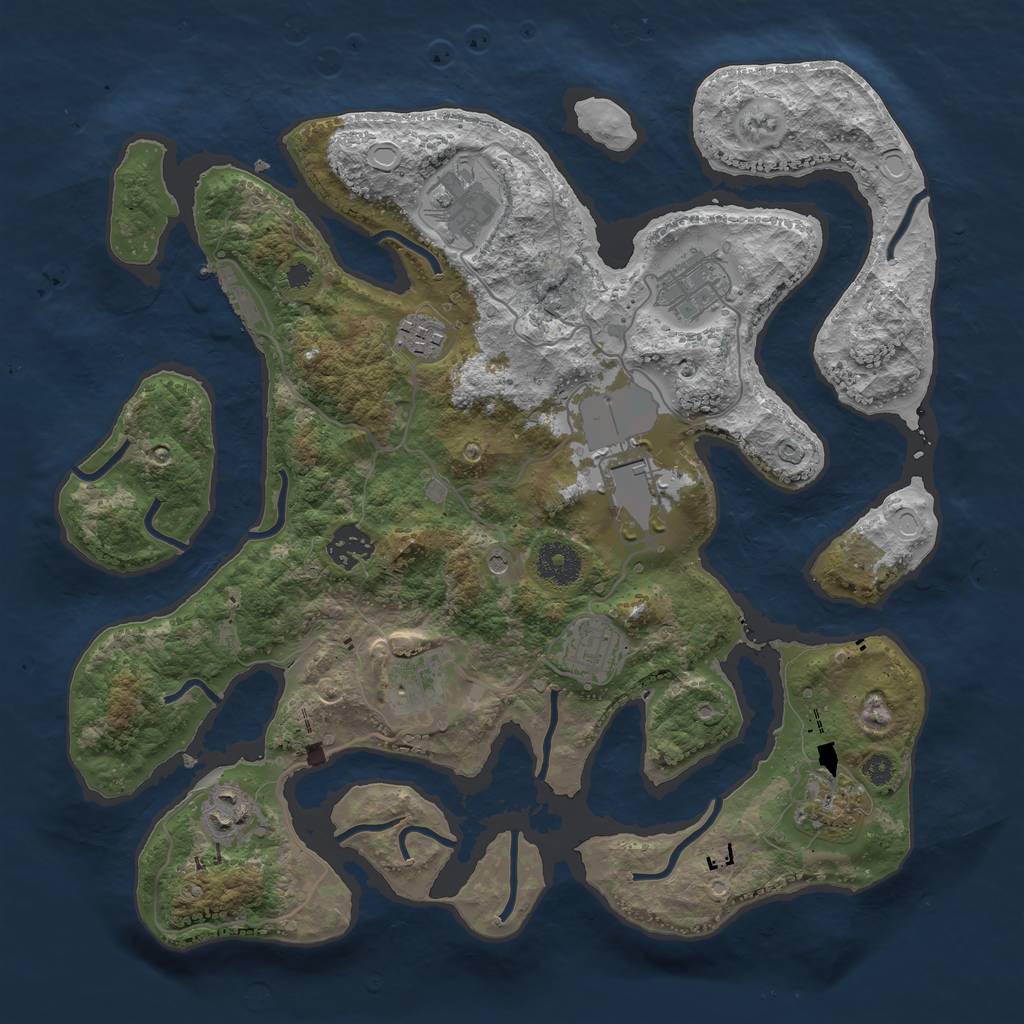 Rust Map: Procedural Map, Size: 3500, Seed: 1179492348, 16 Monuments
