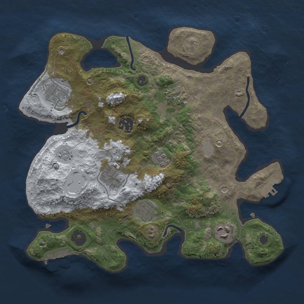 Rust Map: Procedural Map, Size: 3000, Seed: 868037634, 16 Monuments