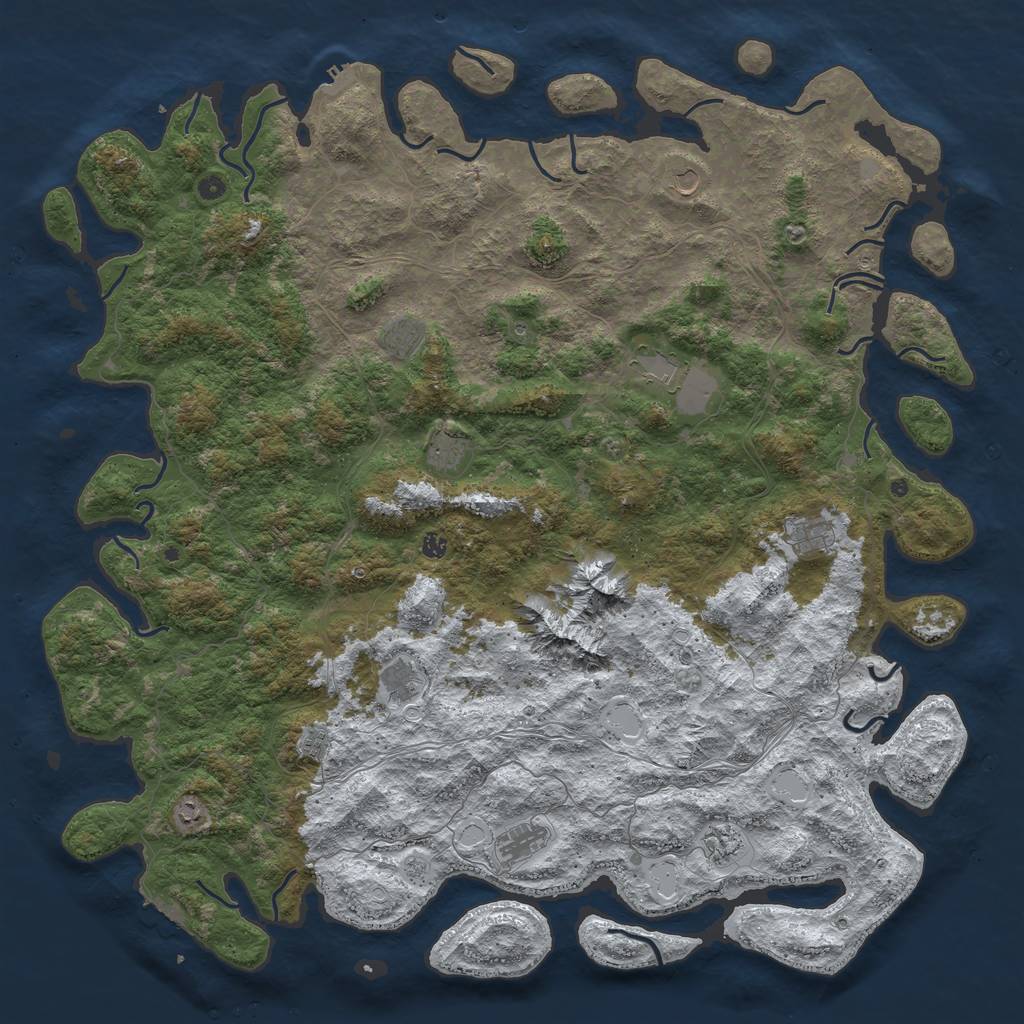 Rust Map: Procedural Map, Size: 6000, Seed: 223710430, 20 Monuments