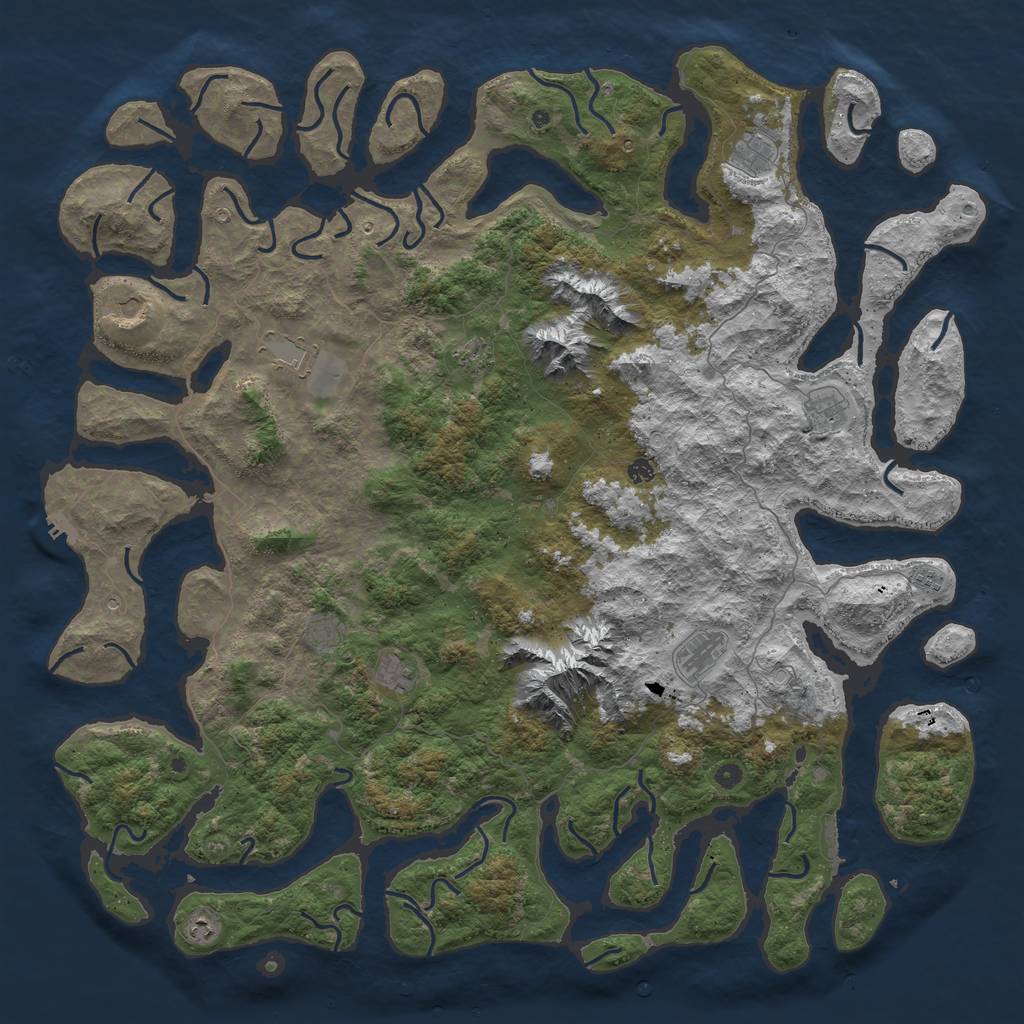 Rust Map: Procedural Map, Size: 6000, Seed: 12987, 19 Monuments