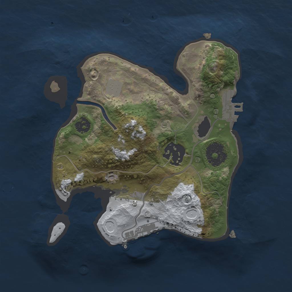 Rust Map: Procedural Map, Size: 2000, Seed: 2088967118, 8 Monuments