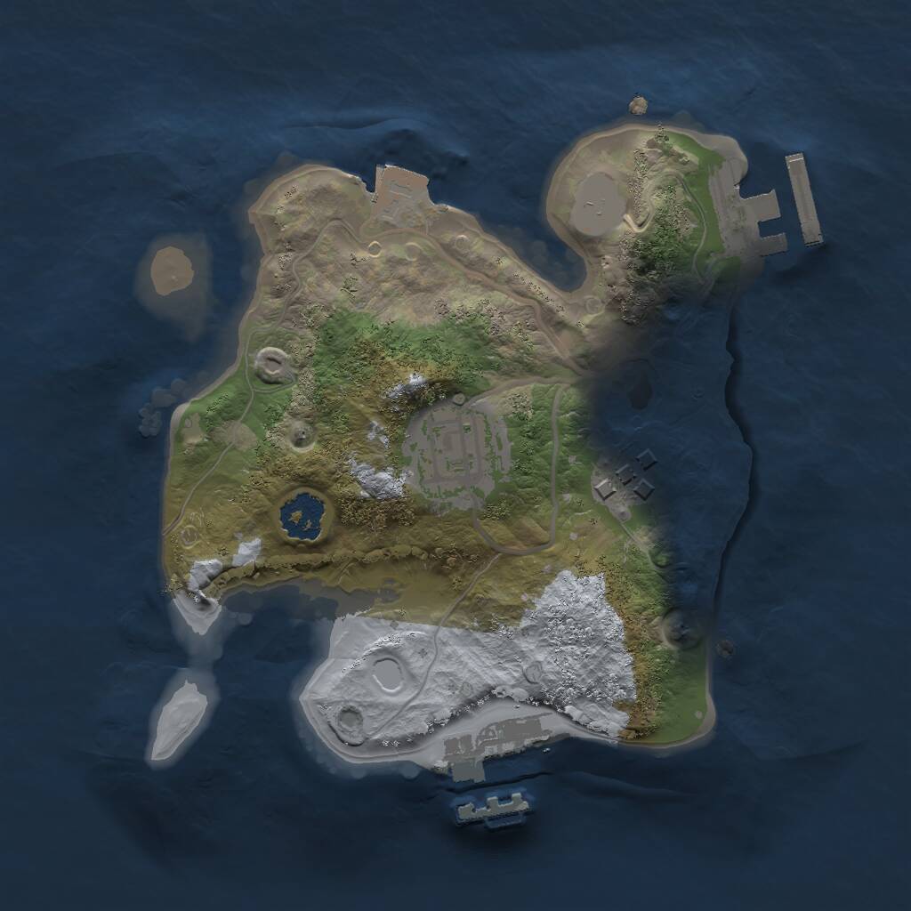 Rust Map: Procedural Map, Size: 2000, Seed: 2088967118, 5 Monuments