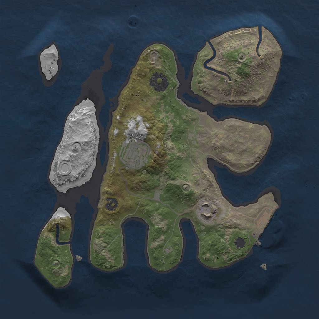 Rust Map: Procedural Map, Size: 2500, Seed: 745194294, 8 Monuments