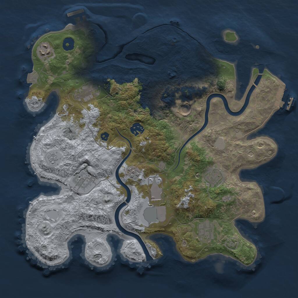 Rust Map: Procedural Map, Size: 3500, Seed: 47385611, 15 Monuments