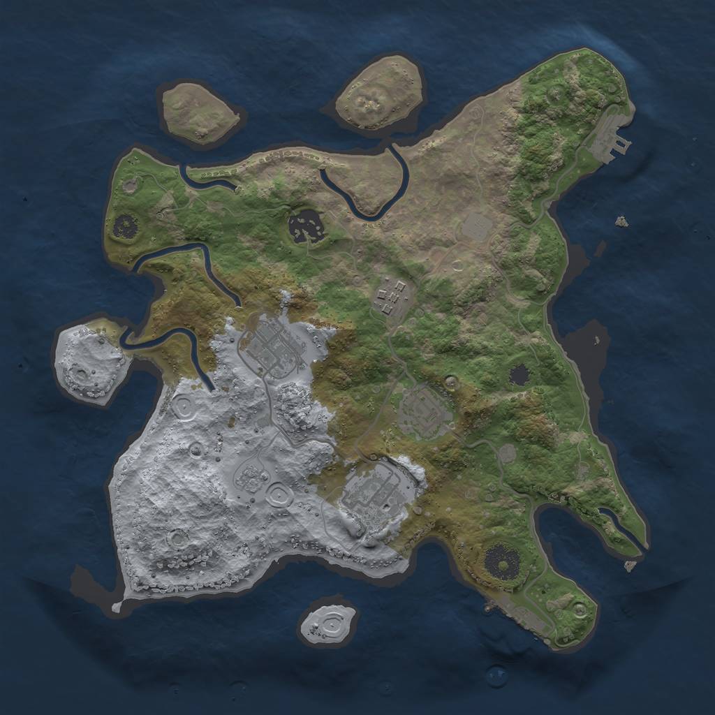 Rust Map: Procedural Map, Size: 3000, Seed: 113389489, 13 Monuments