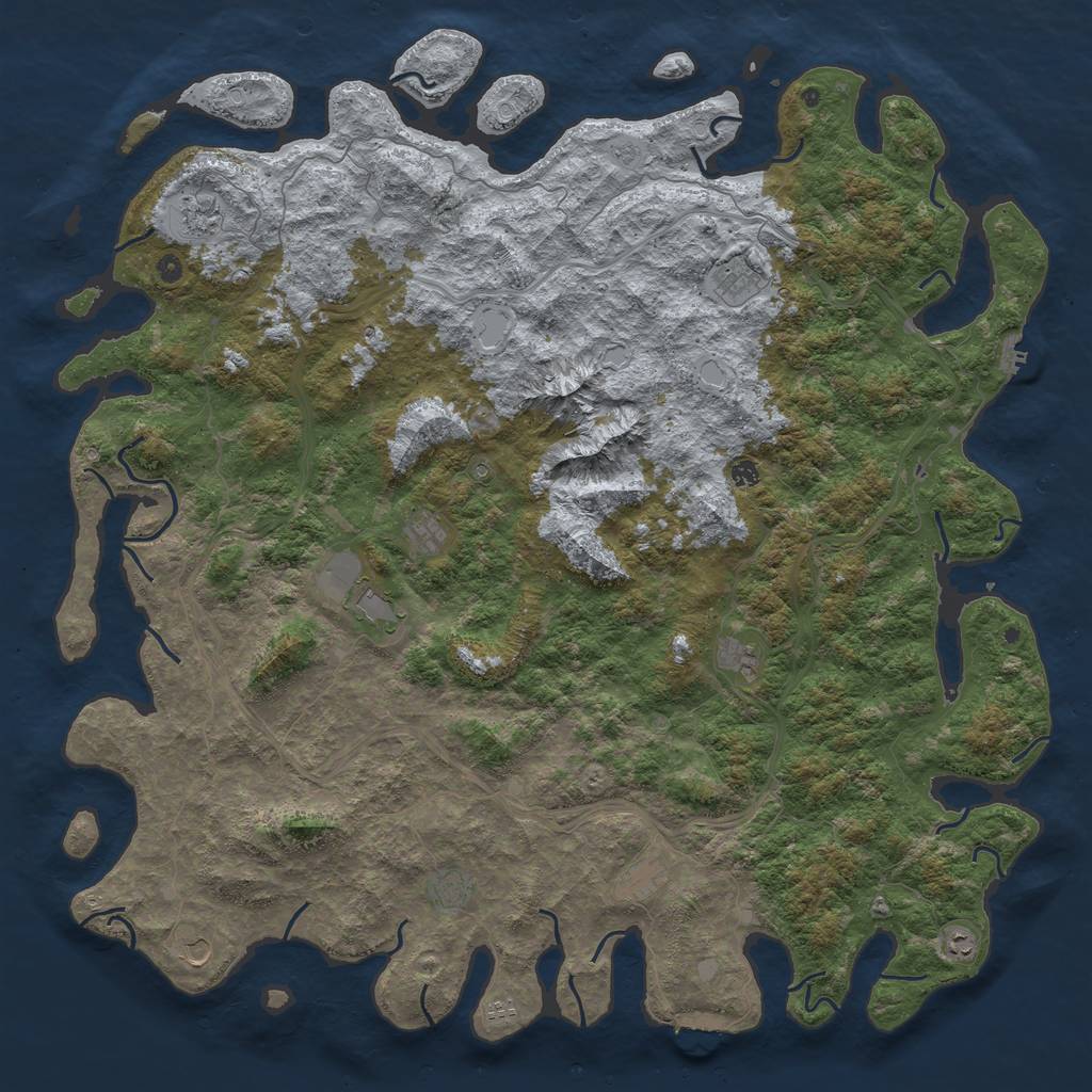 Rust Map: Procedural Map, Size: 6000, Seed: 2623977, 20 Monuments