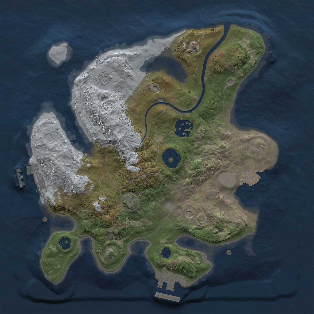 Rust Map: Procedural Map, Size: 2550, Seed: 55, 7 Monuments