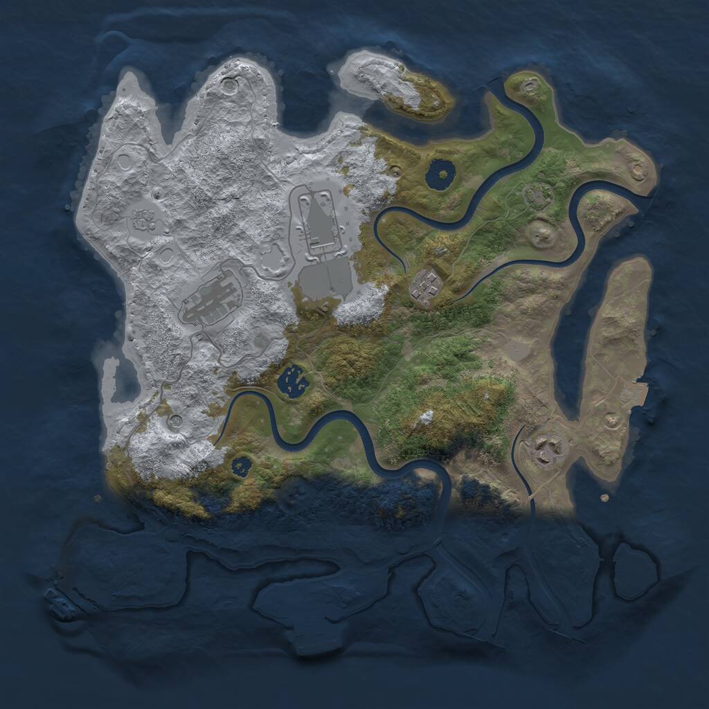 Rust Map: Procedural Map, Size: 3500, Seed: 20190615, 11 Monuments