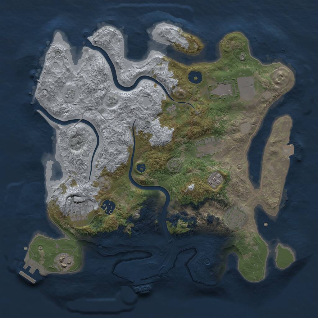 Rust Map: Procedural Map, Size: 3500, Seed: 20190615, 13 Monuments