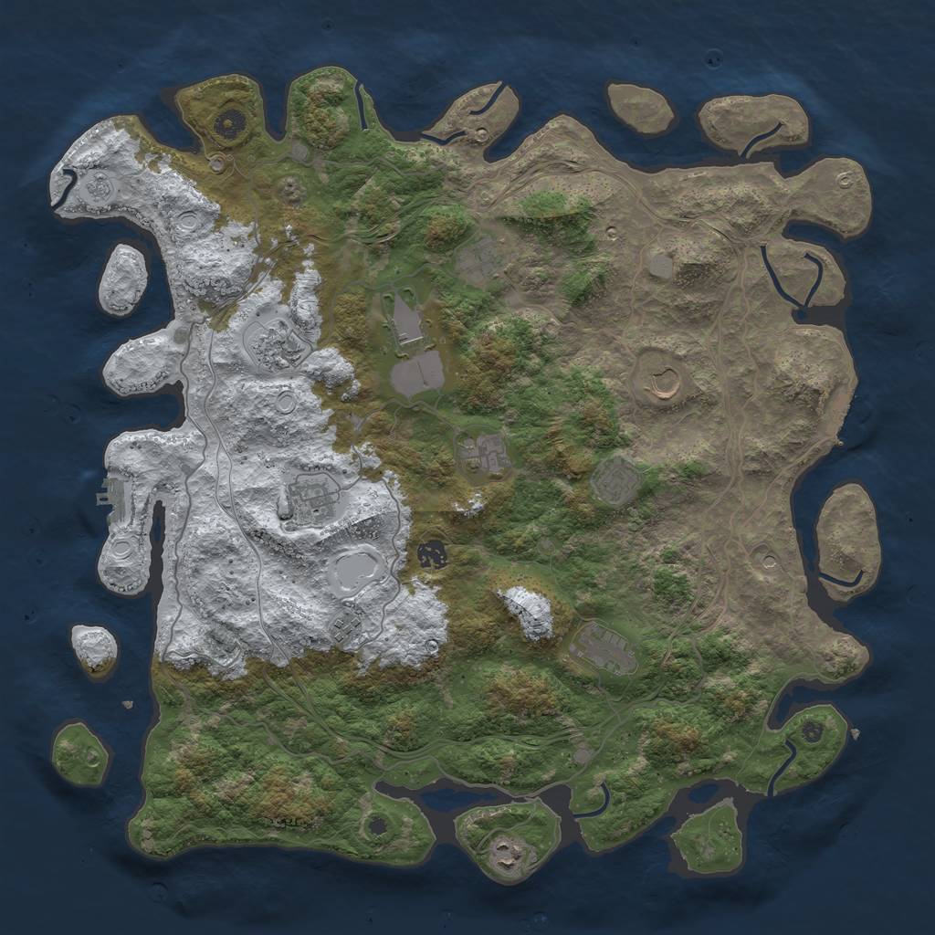 Rust Map: Procedural Map, Size: 4600, Seed: 25456258, 20 Monuments