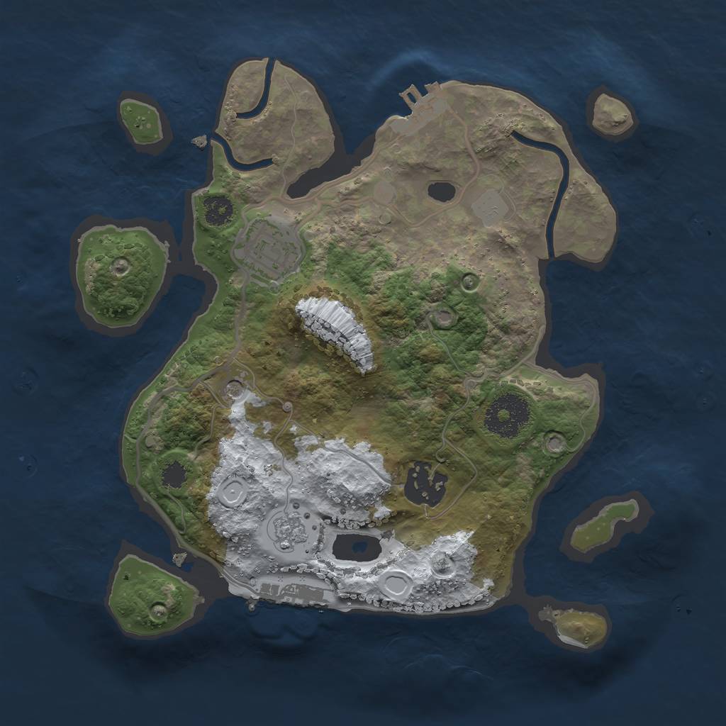 Rust Map: Procedural Map, Size: 2500, Seed: 1474211364, 11 Monuments