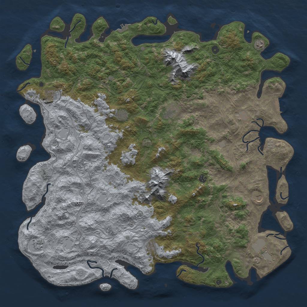 Rust Map: Procedural Map, Size: 6000, Seed: 121, 18 Monuments