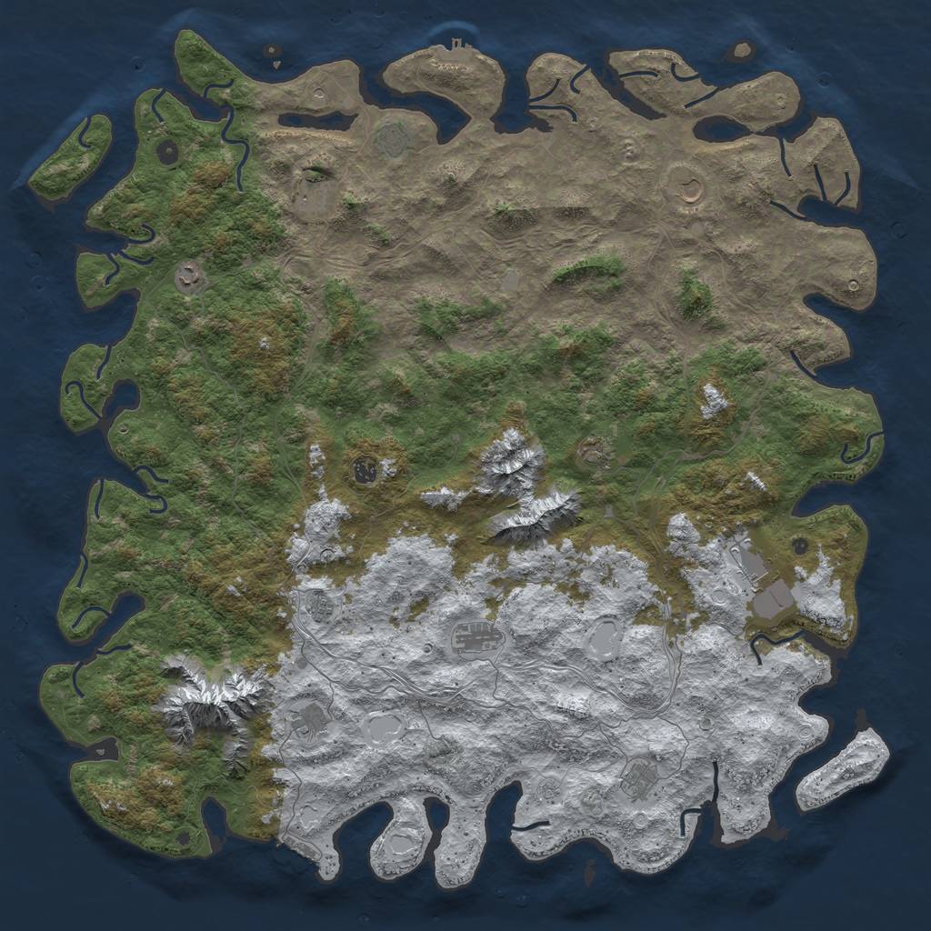Rust Map: Procedural Map, Size: 6000, Seed: 812572320, 20 Monuments