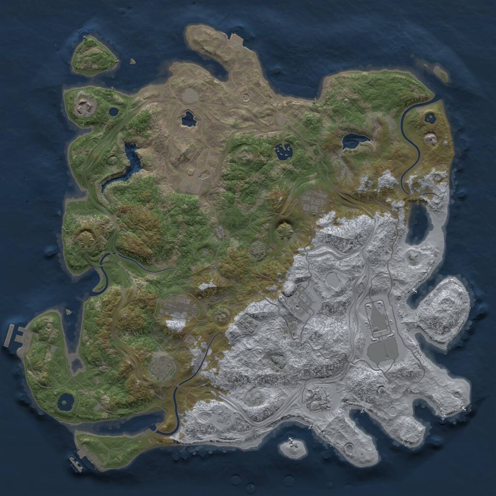 Rust Map: Procedural Map, Size: 4300, Seed: 1626130575, 16 Monuments