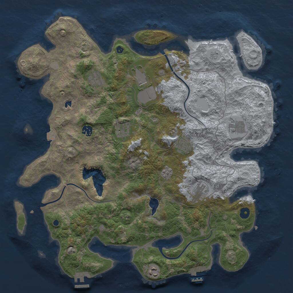 Rust Map: Procedural Map, Size: 4100, Seed: 68, 15 Monuments