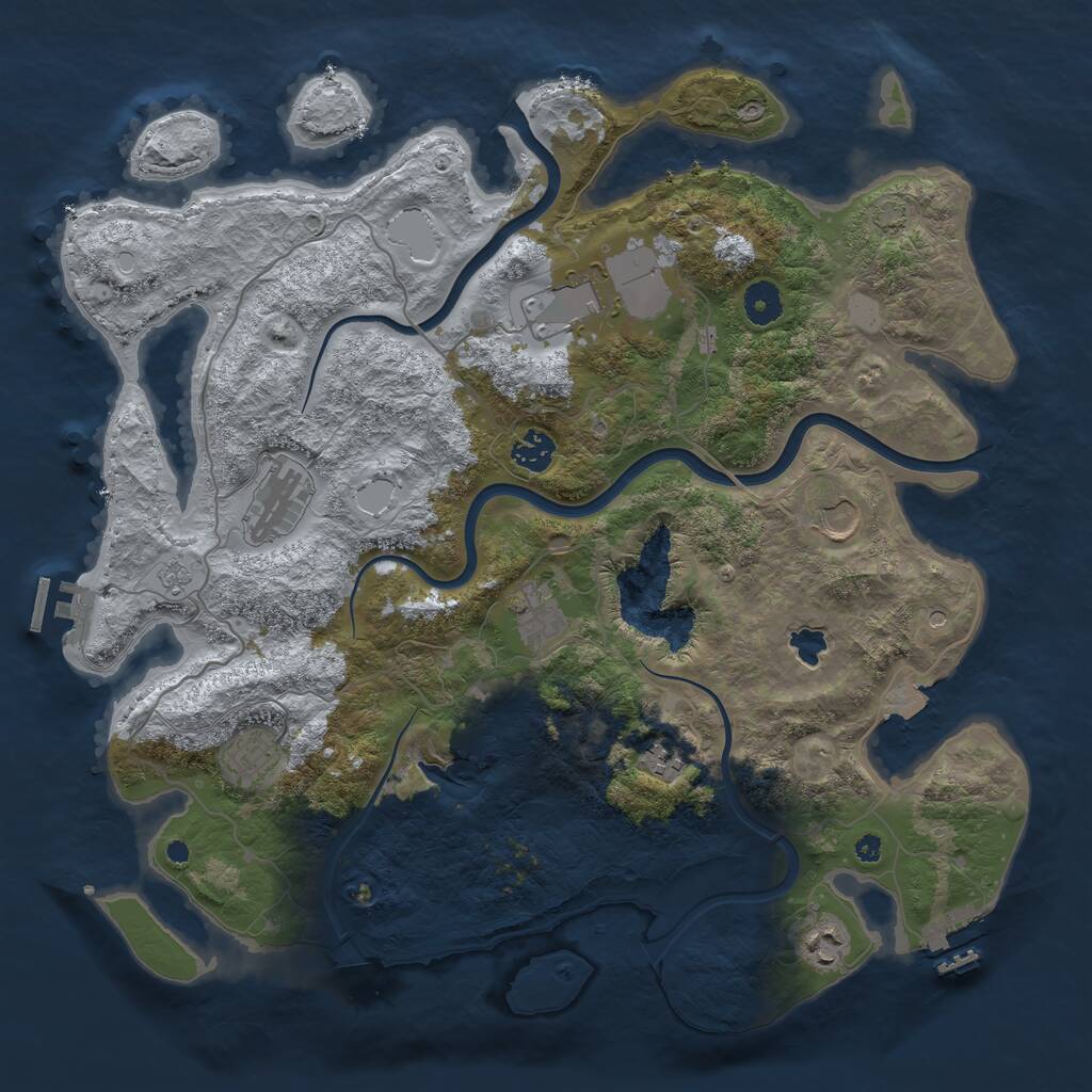 Rust Map: Procedural Map, Size: 4000, Seed: 139476, 14 Monuments