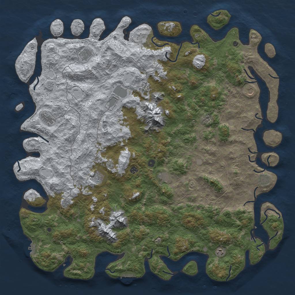 Rust Map: Procedural Map, Size: 6000, Seed: 1478016631, 20 Monuments