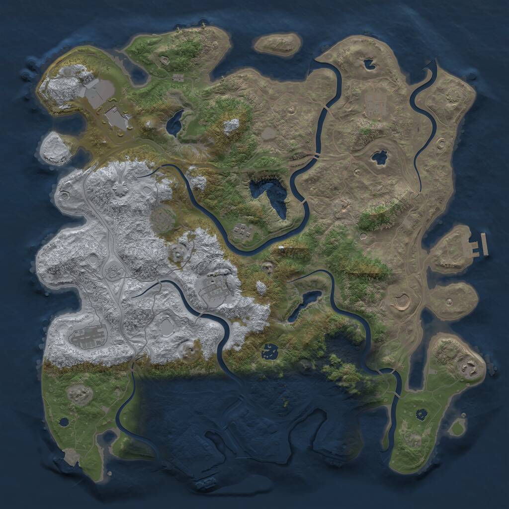 Rust Map: Procedural Map, Size: 4500, Seed: 275655894, 15 Monuments