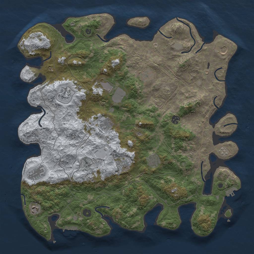 Rust Map: Procedural Map, Size: 4500, Seed: 275655894, 20 Monuments