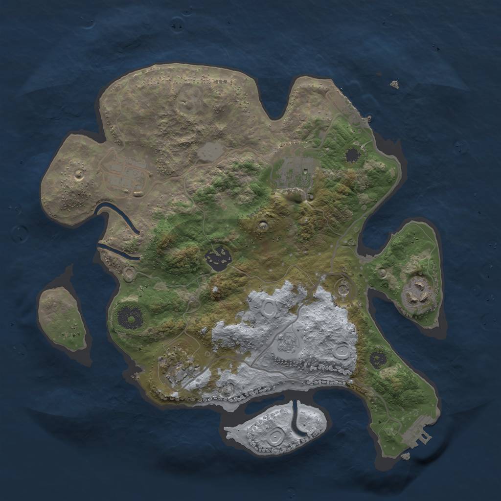 Rust Map: Procedural Map, Size: 3000, Seed: 58243034, 14 Monuments