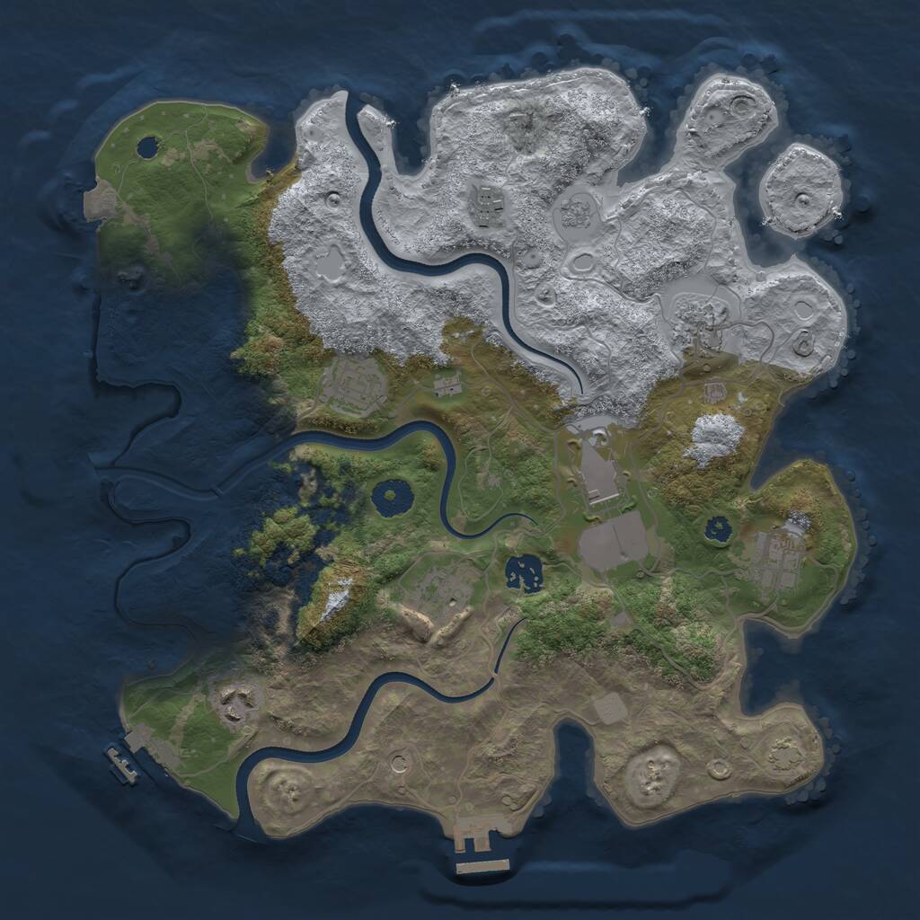 Rust Map: Procedural Map, Size: 3500, Seed: 497601918, 14 Monuments